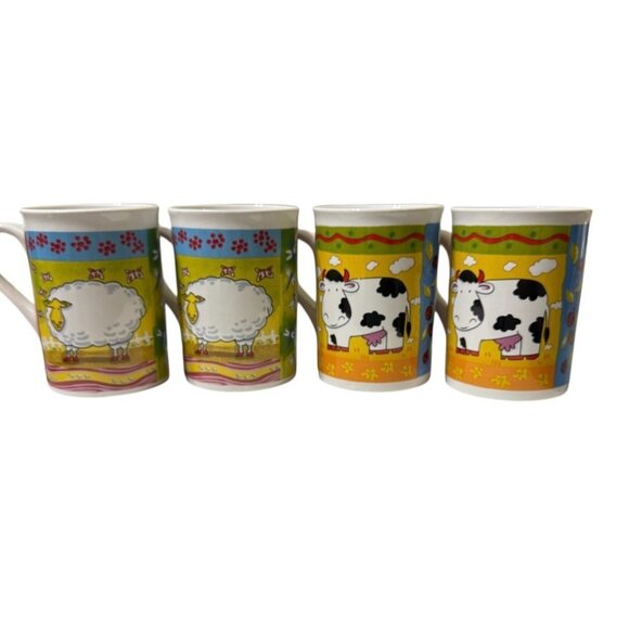 4 Houston Harvest Gift Products LLC Farm Animals Lamb/Sheep Pig Rooster Cow Vtg - Picture 1 of 8